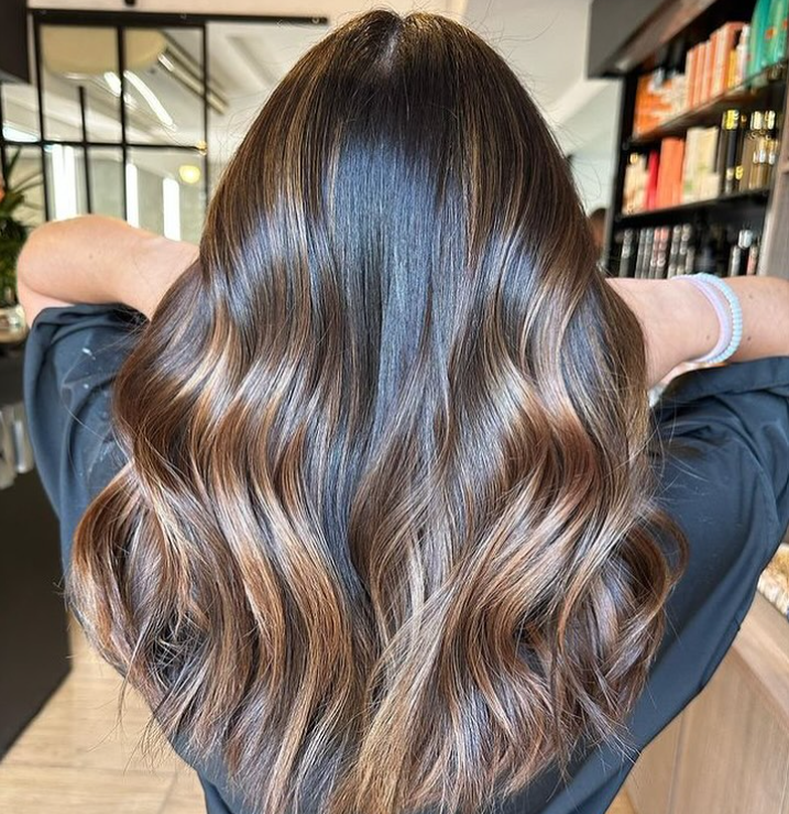 Bright brunette hairstyle